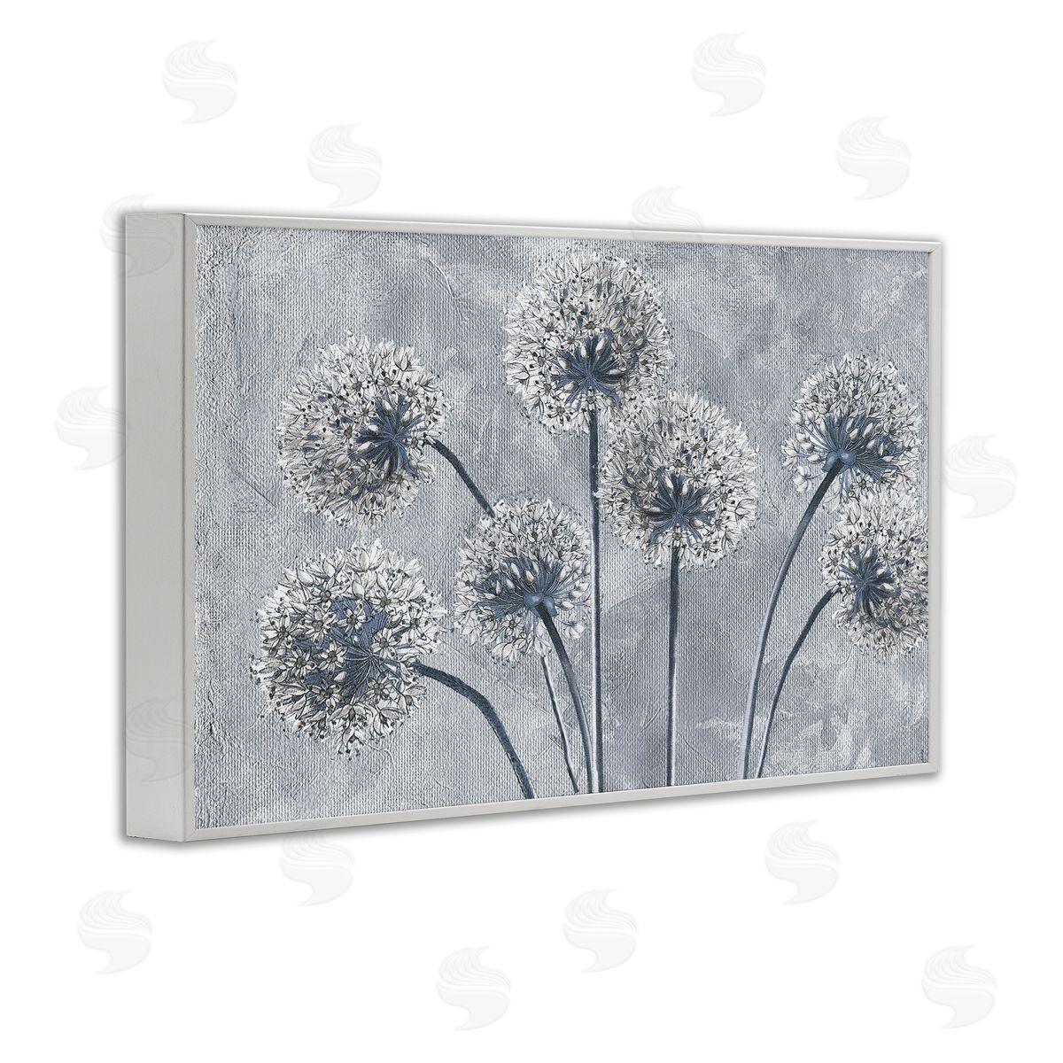 Sophie 6 Blue Onion Flowers Canvas Wall Art Print