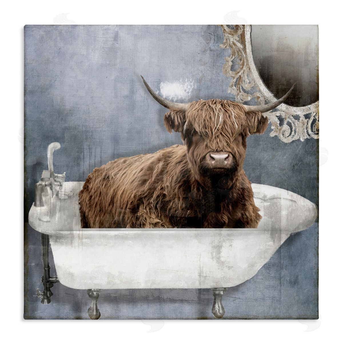 Sophie 6 Le Bain Bleu Cattle Canvas Wall Art Print