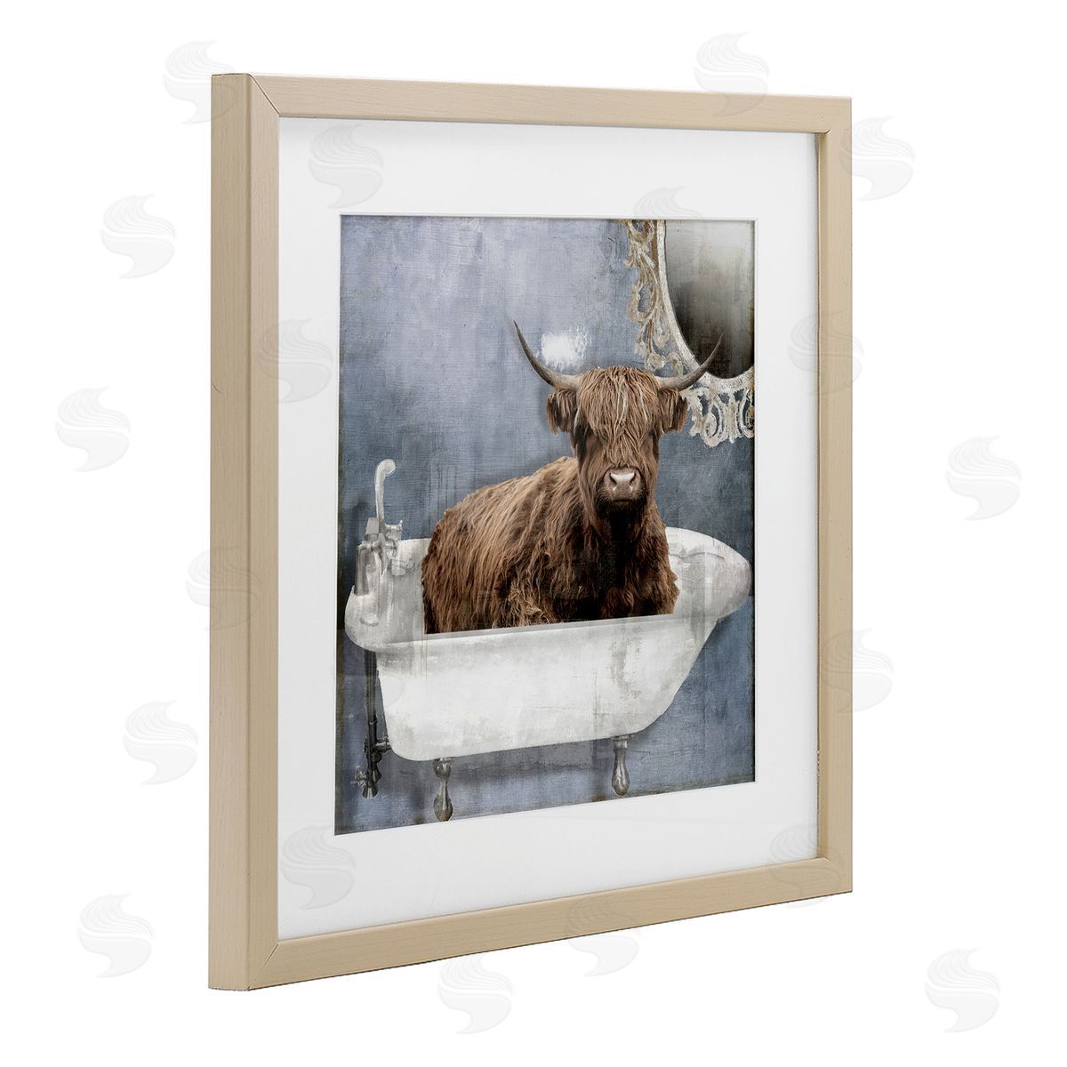 Sophie 6 Le Bain Bleu Cattle Canvas Wall Art Print