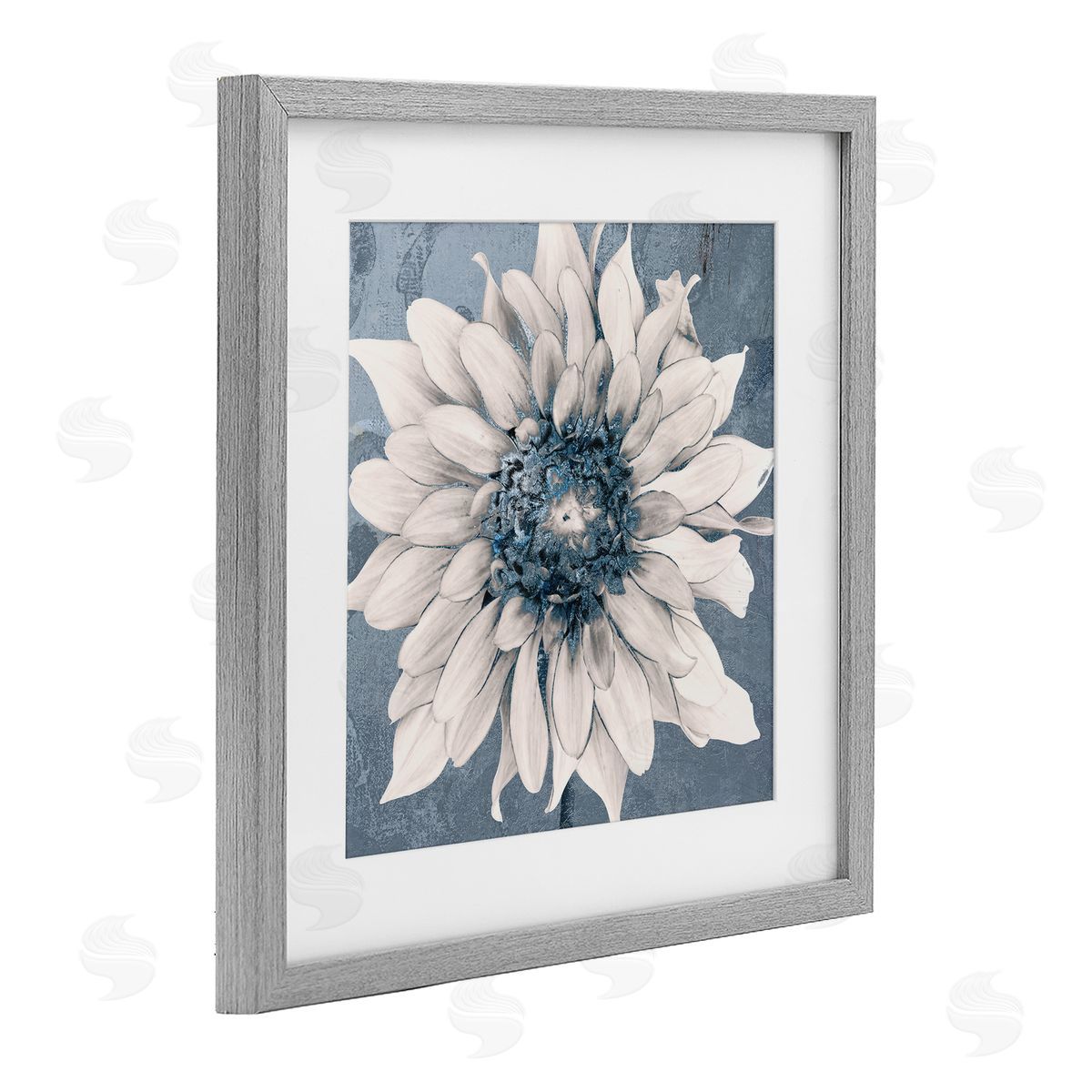 Sophie 6 Gilded Blue Blossom Canvas Wall Art Print