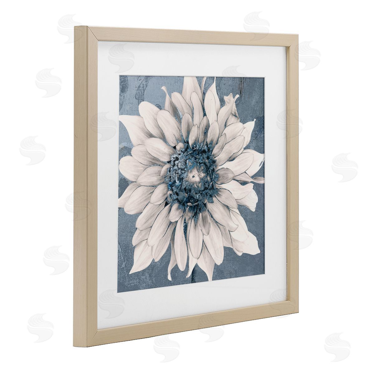 Sophie 6 Gilded Blue Blossom Canvas Wall Art Print