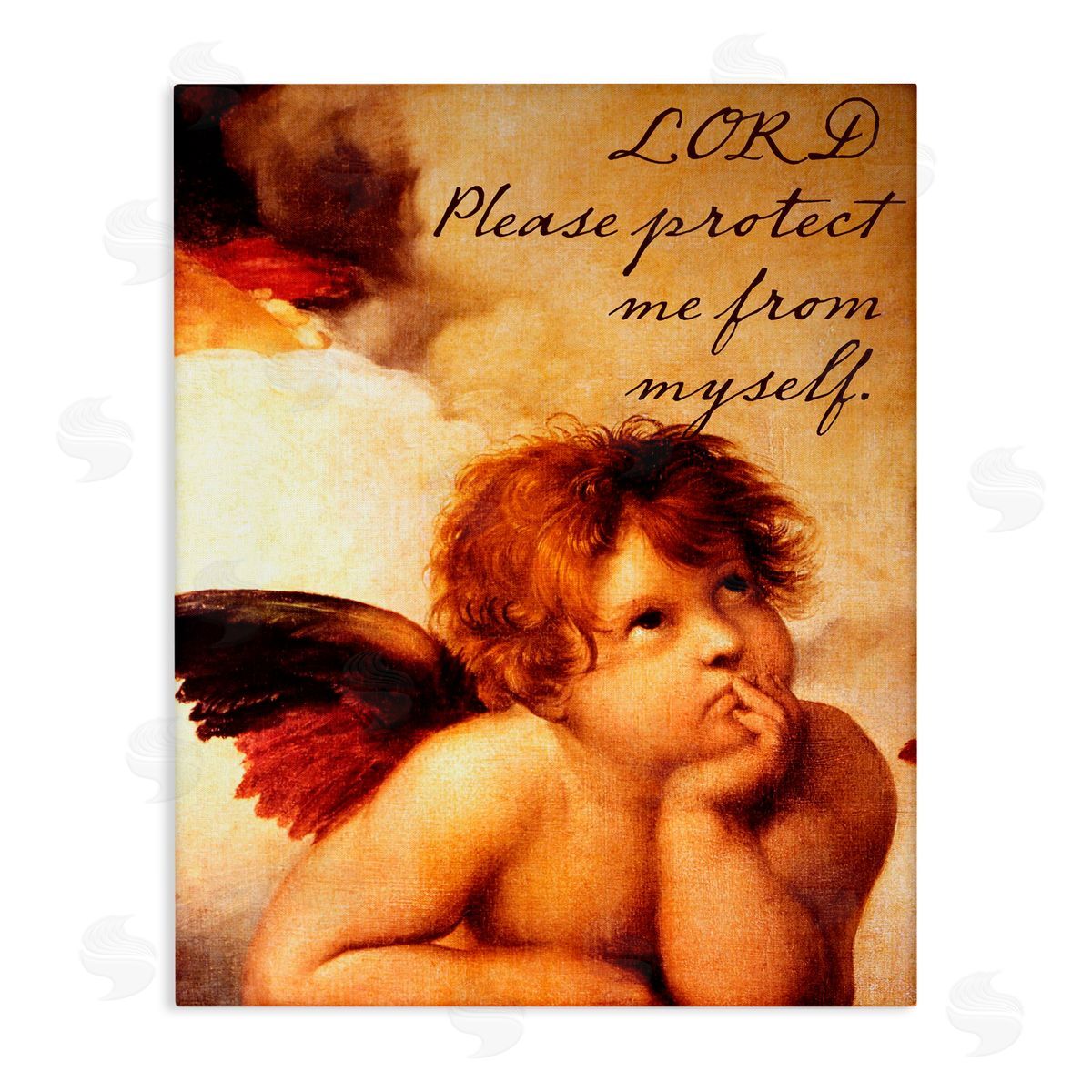 Sophie 6 Lord Protect Me with Cherub Canvas Wall Art Print