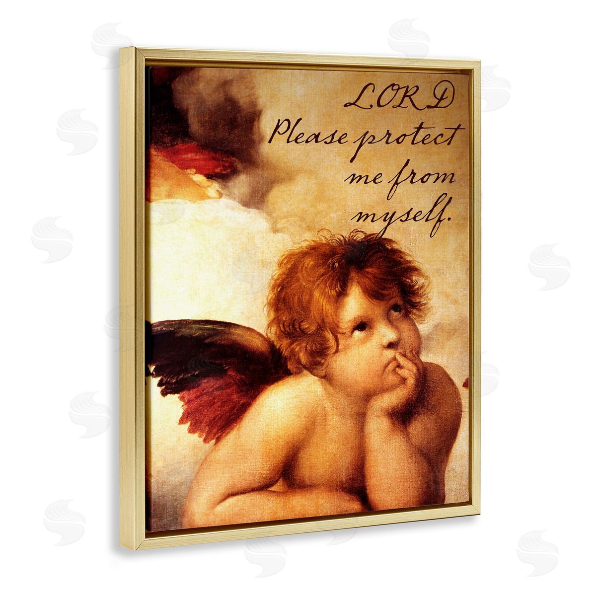 Sophie 6 Lord Protect Me with Cherub Canvas Wall Art Print
