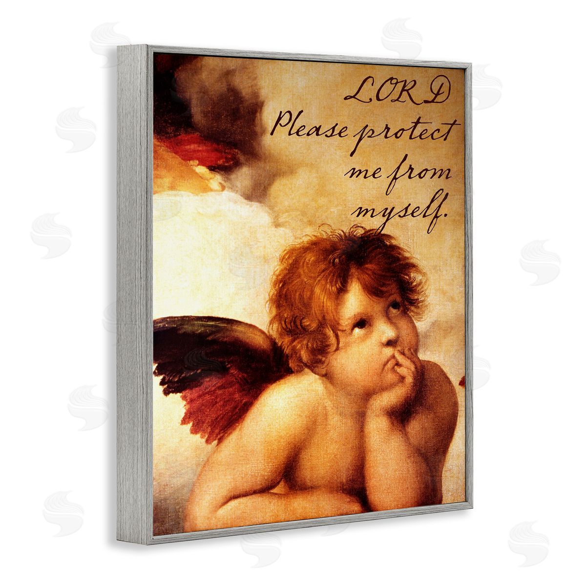 Sophie 6 Lord Protect Me with Cherub Canvas Wall Art Print