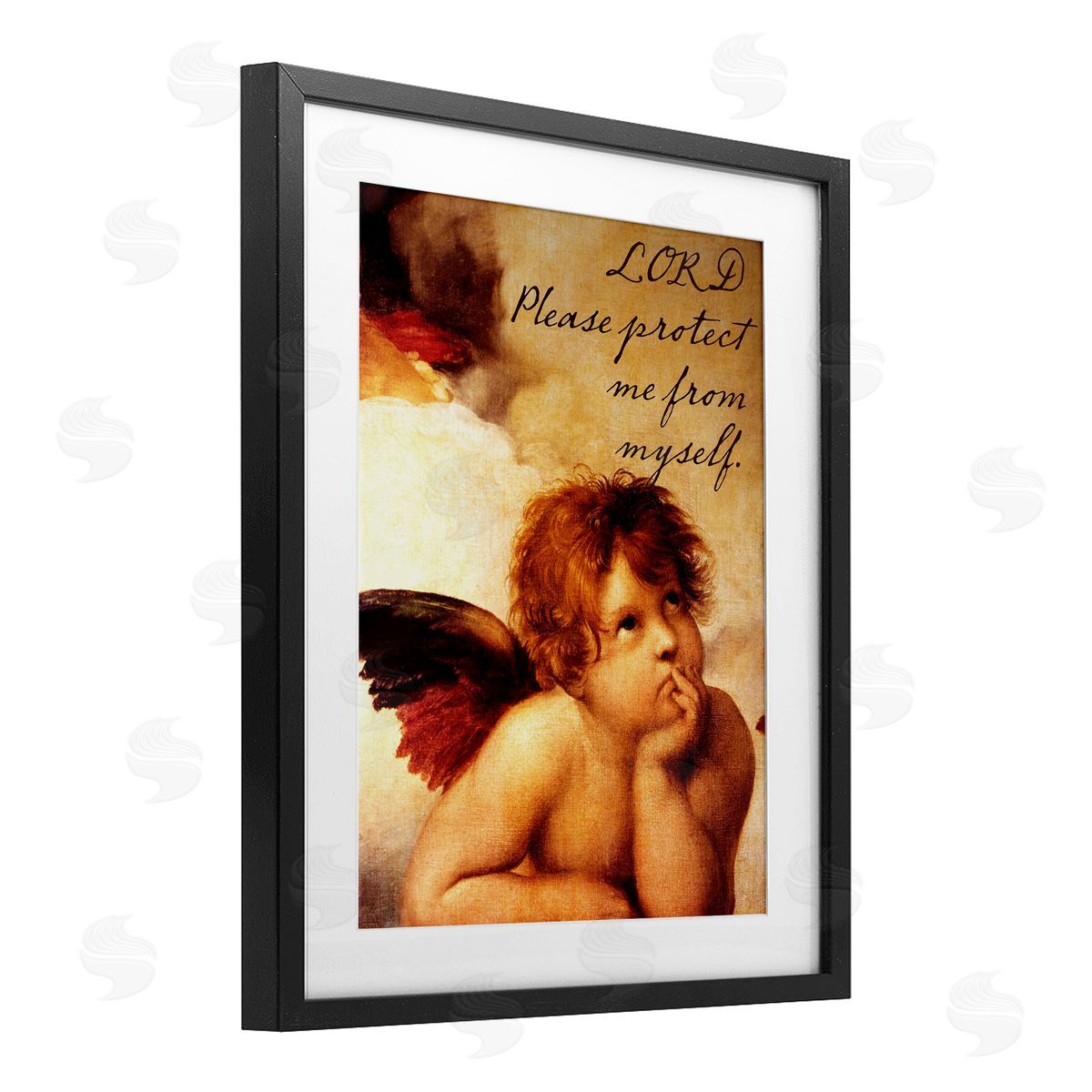 Sophie 6 Lord Protect Me with Cherub Canvas Wall Art Print