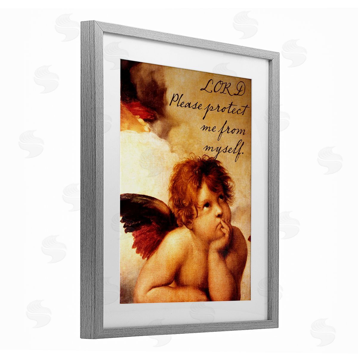 Sophie 6 Lord Protect Me with Cherub Canvas Wall Art Print
