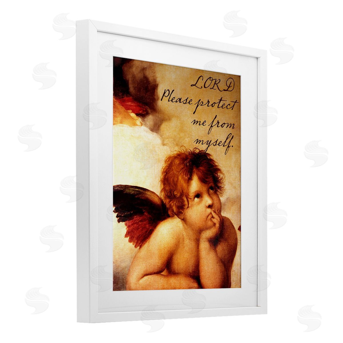 Sophie 6 Lord Protect Me with Cherub Canvas Wall Art Print