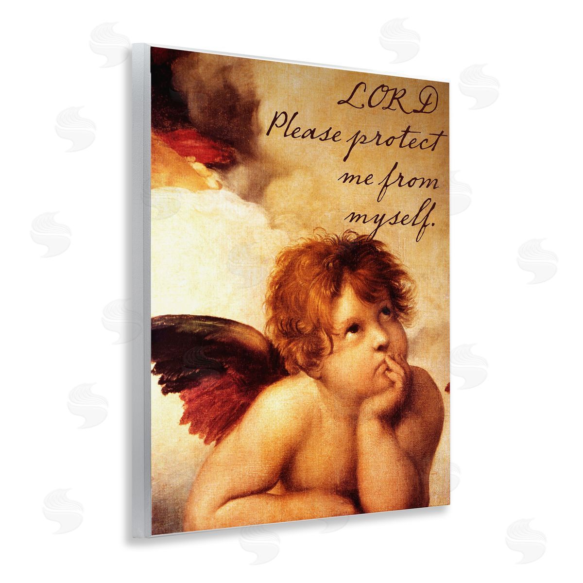 Sophie 6 Lord Protect Me with Cherub Canvas Wall Art Print