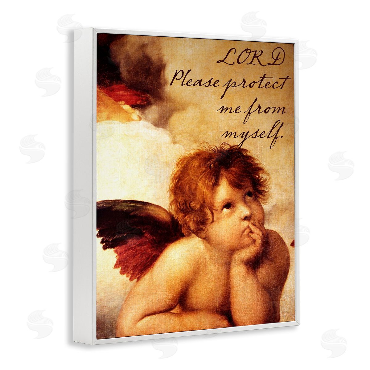 Sophie 6 Lord Protect Me with Cherub Canvas Wall Art Print
