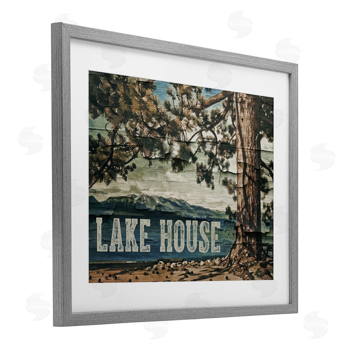 Sophie 6 Rustic Lake House View Canvas Wall Art Print