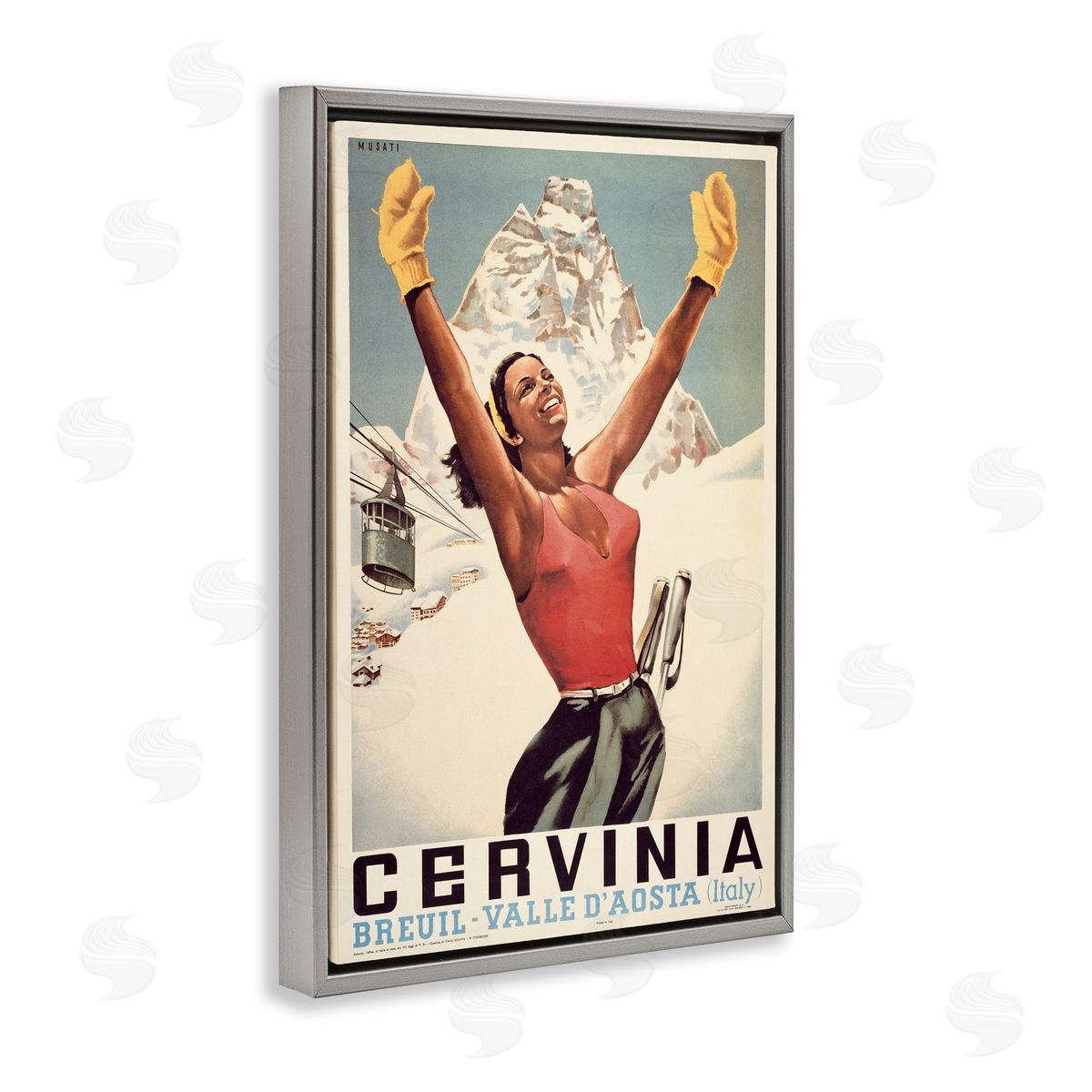 Marcus Jules Vintage Ski Cervinia Canvas Wall Art Print