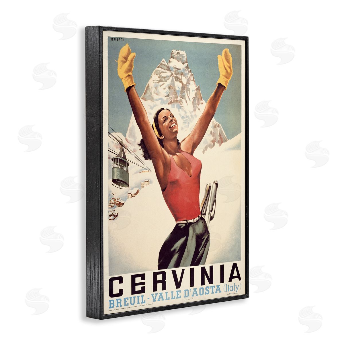 Marcus Jules Vintage Ski Cervinia Canvas Wall Art Print