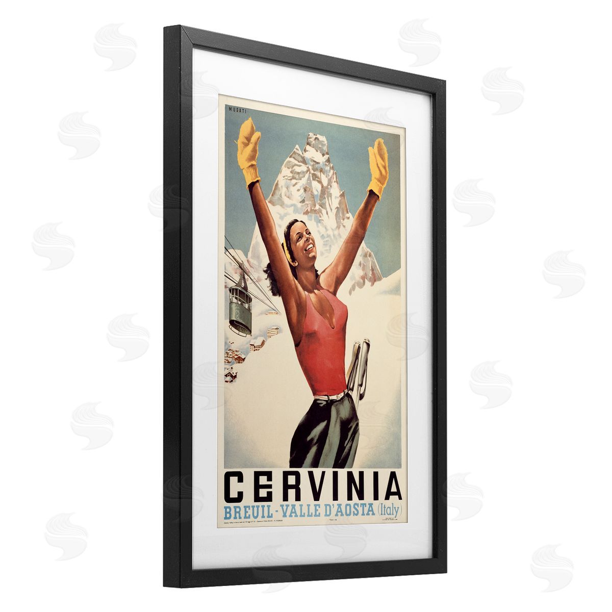 Marcus Jules Vintage Ski Cervinia Canvas Wall Art Print