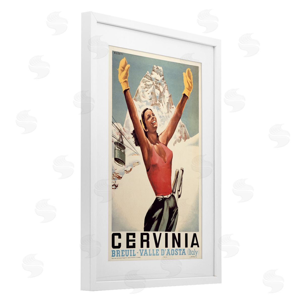 Marcus Jules Vintage Ski Cervinia Canvas Wall Art Print