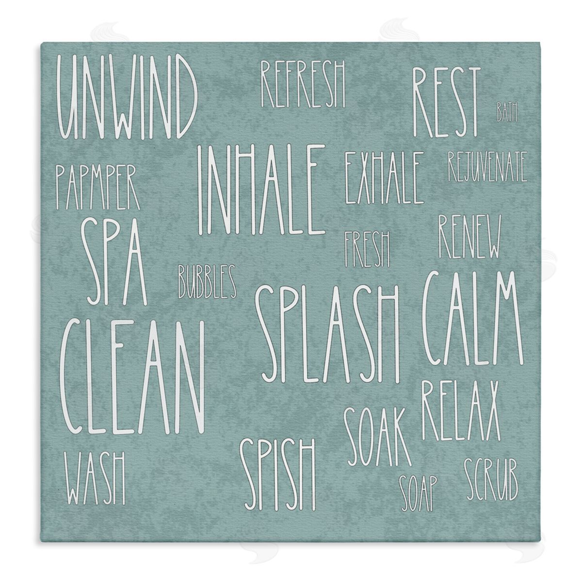 Matthew Piotrowicz Calm & Relaxing Bath Typography Canvas Wall Art Print