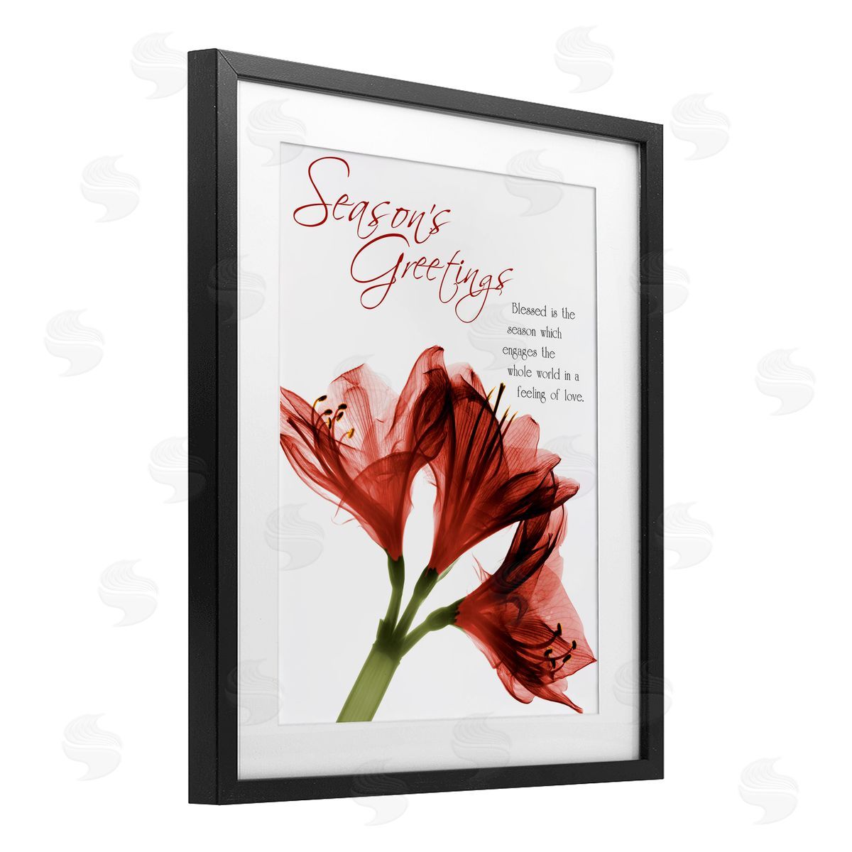 Albert Koetsier Season's Greetings Holiday Amaryllis Canvas Wall Art Print