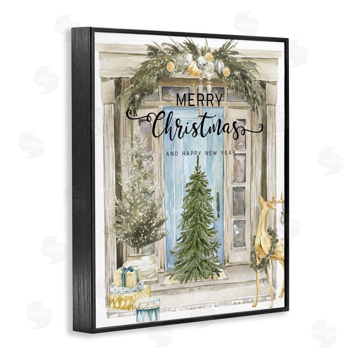 Jesse Keith Merry Christmas Door & Tree Canvas Wall Art Print