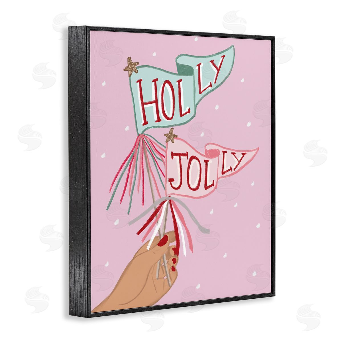 Chen Alyesh Holly Jolly Festive Flags Canvas Wall Art Print