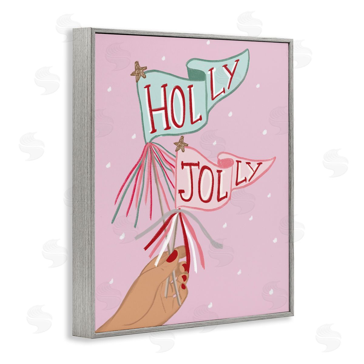 Chen Alyesh Holly Jolly Festive Flags Canvas Wall Art Print