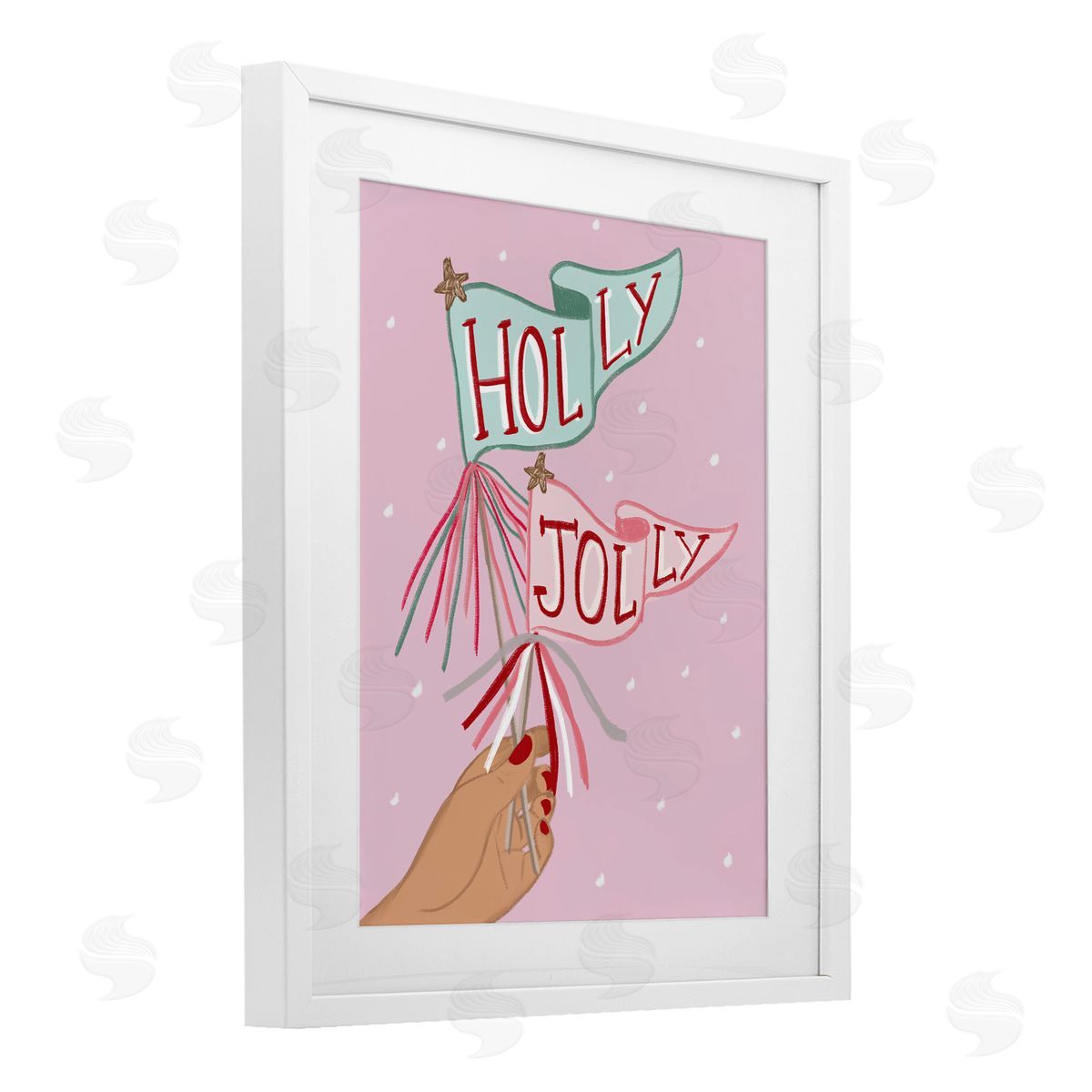 Chen Alyesh Holly Jolly Festive Flags Canvas Wall Art Print