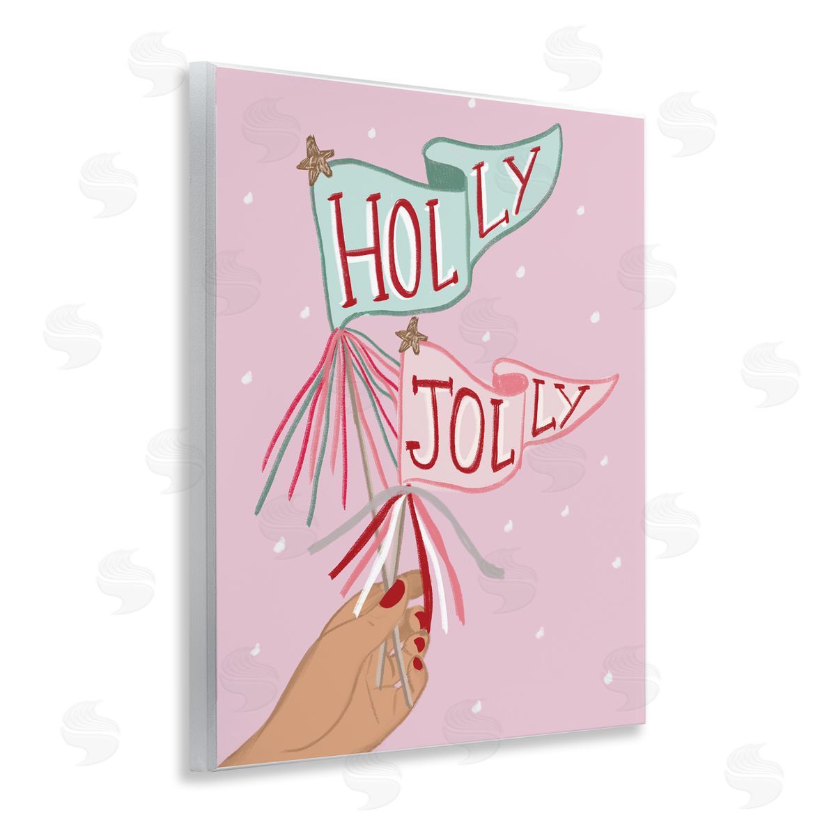 Chen Alyesh Holly Jolly Festive Flags Canvas Wall Art Print