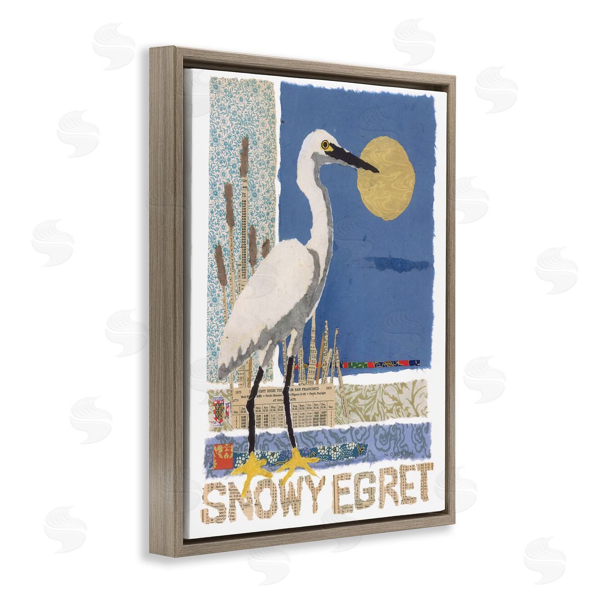 Nancy Overton Nautical Snowy Egret Canvas Wall Art Print