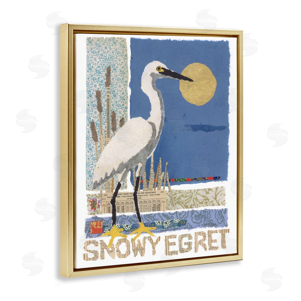 Nancy Overton Nautical Snowy Egret Canvas Wall Art Print