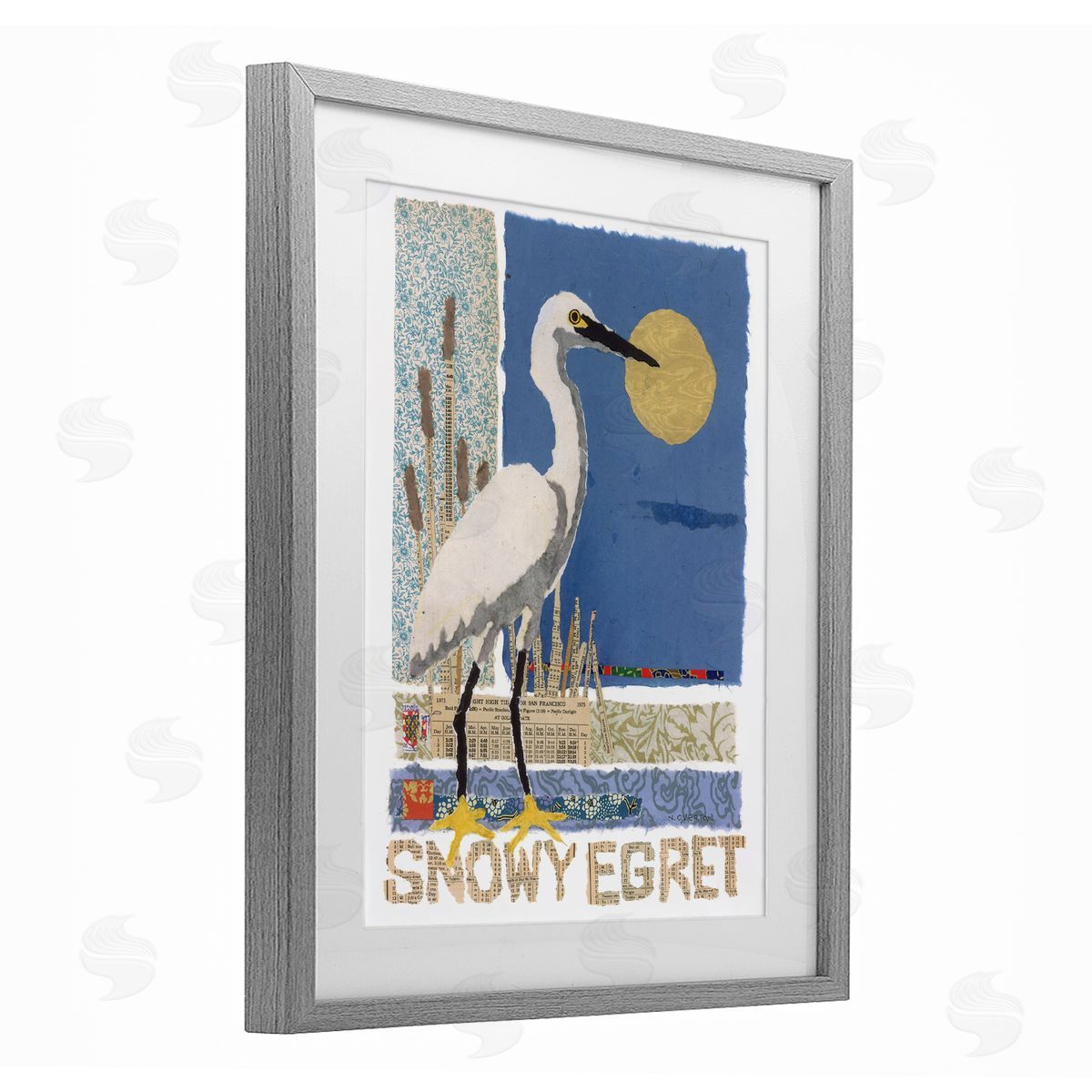 Nancy Overton Nautical Snowy Egret Canvas Wall Art Print