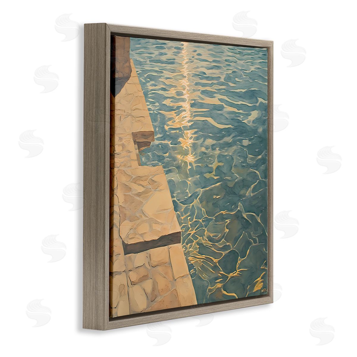 Walker Noble Sunlit Pool Reflection Canvas Wall Art Print