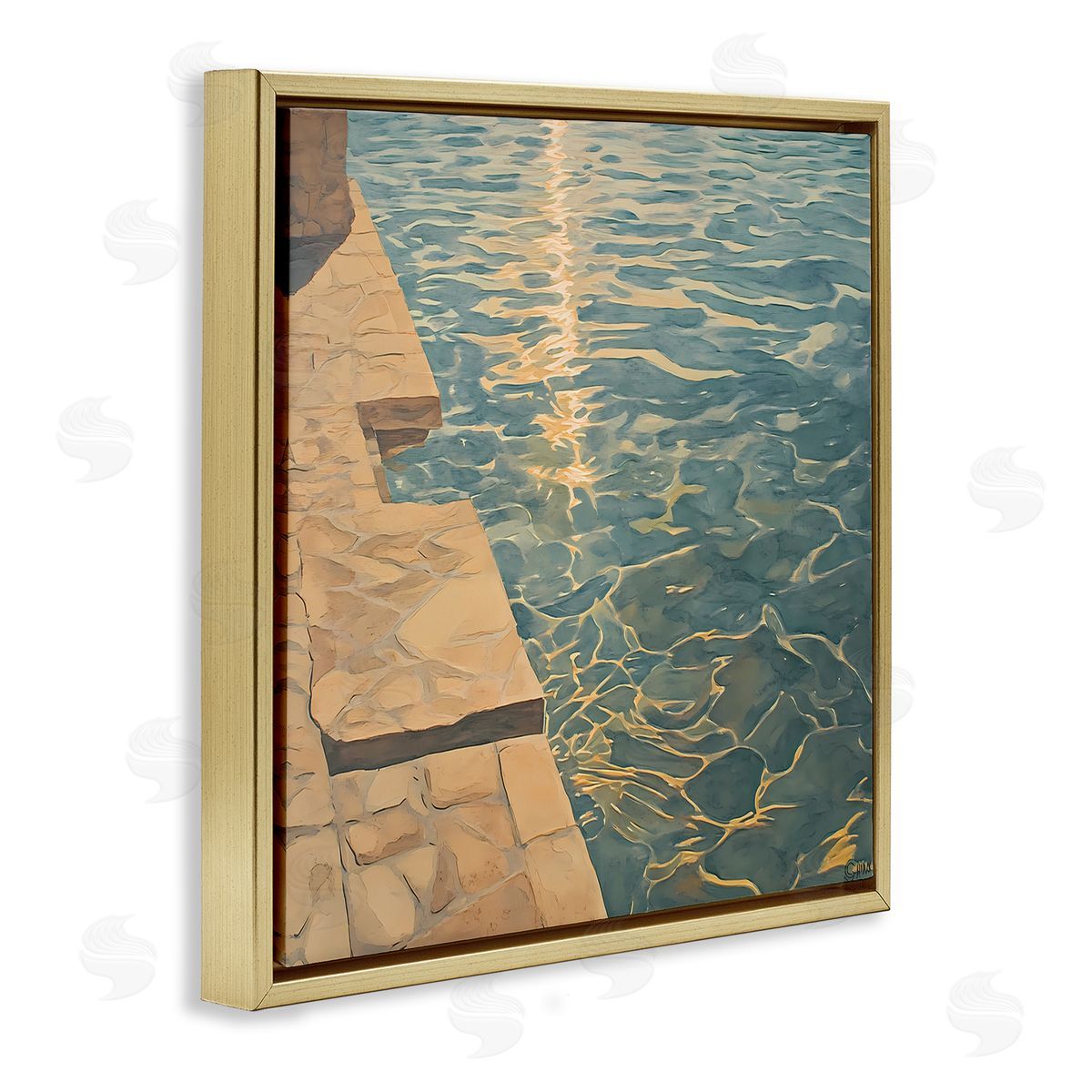 Walker Noble Sunlit Pool Reflection Canvas Wall Art Print