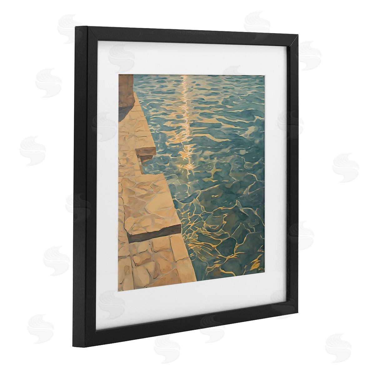 Walker Noble Sunlit Pool Reflection Canvas Wall Art Print
