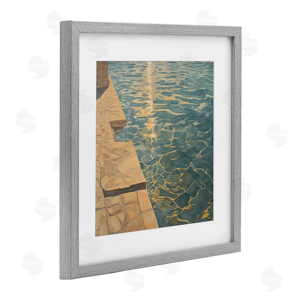 Walker Noble Sunlit Pool Reflection Canvas Wall Art Print