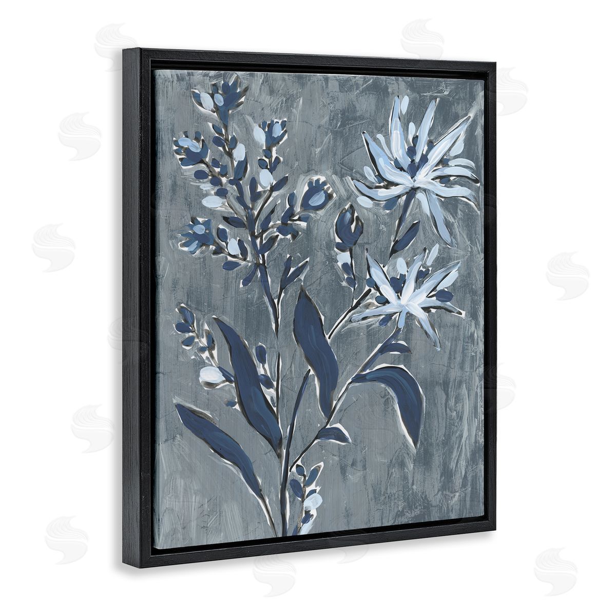 June Erica Vess Vintage Navy Sprig Canvas Wall Art Print