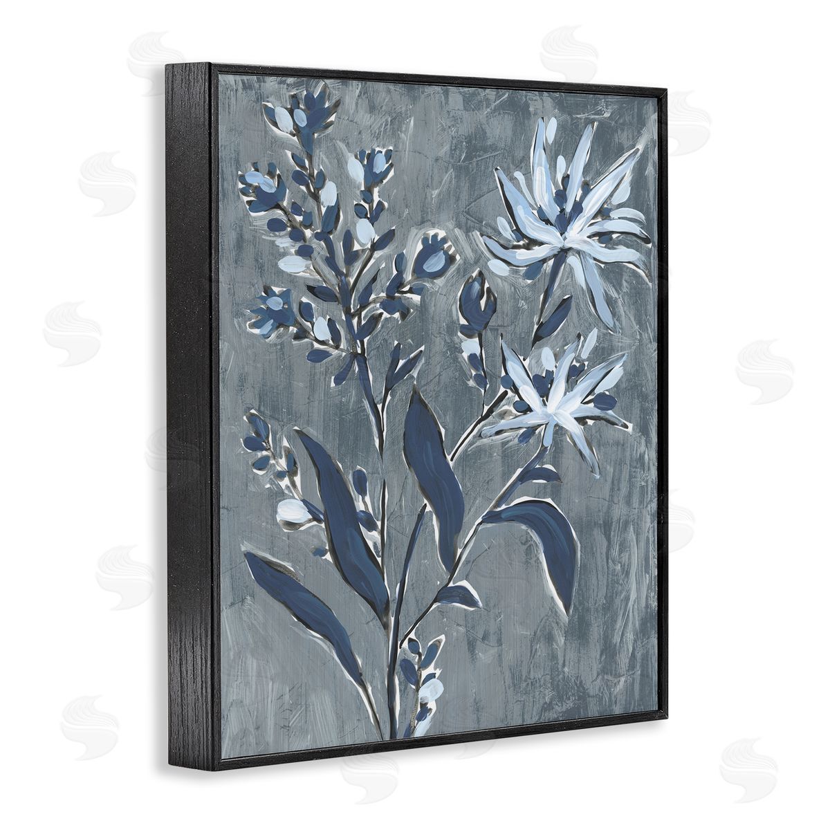June Erica Vess Vintage Navy Sprig Canvas Wall Art Print
