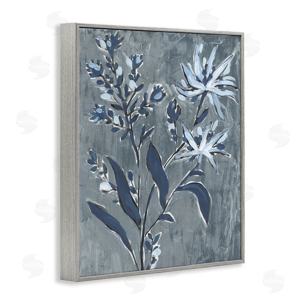 June Erica Vess Vintage Navy Sprig Canvas Wall Art Print