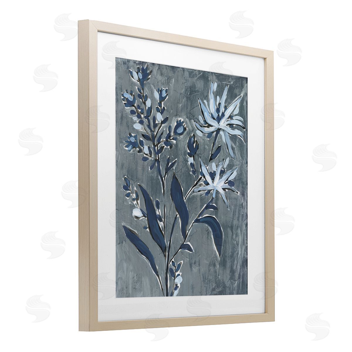 June Erica Vess Vintage Navy Sprig Canvas Wall Art Print