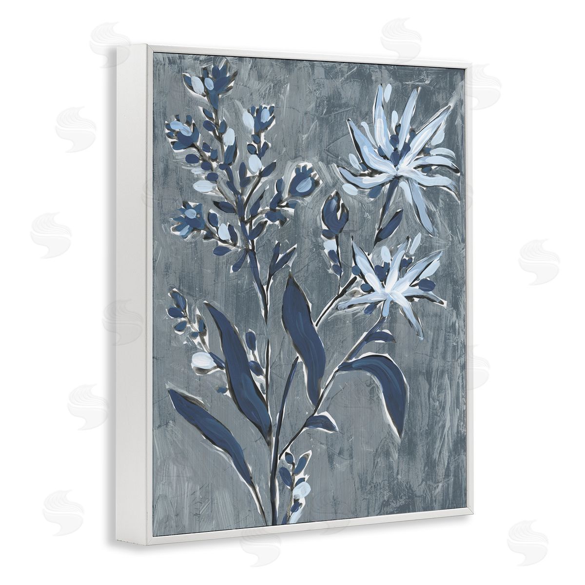 June Erica Vess Vintage Navy Sprig Canvas Wall Art Print