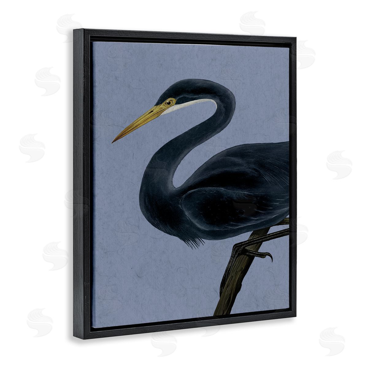 Grace Popp Black Perched Heron Canvas Wall Art Print