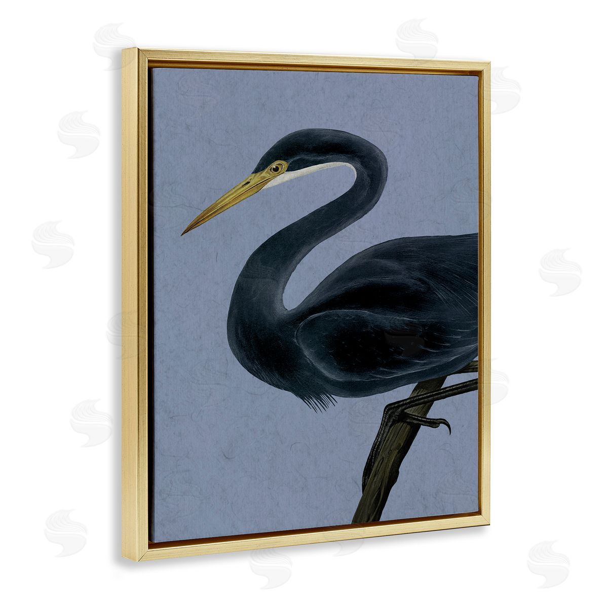 Grace Popp Black Perched Heron Canvas Wall Art Print