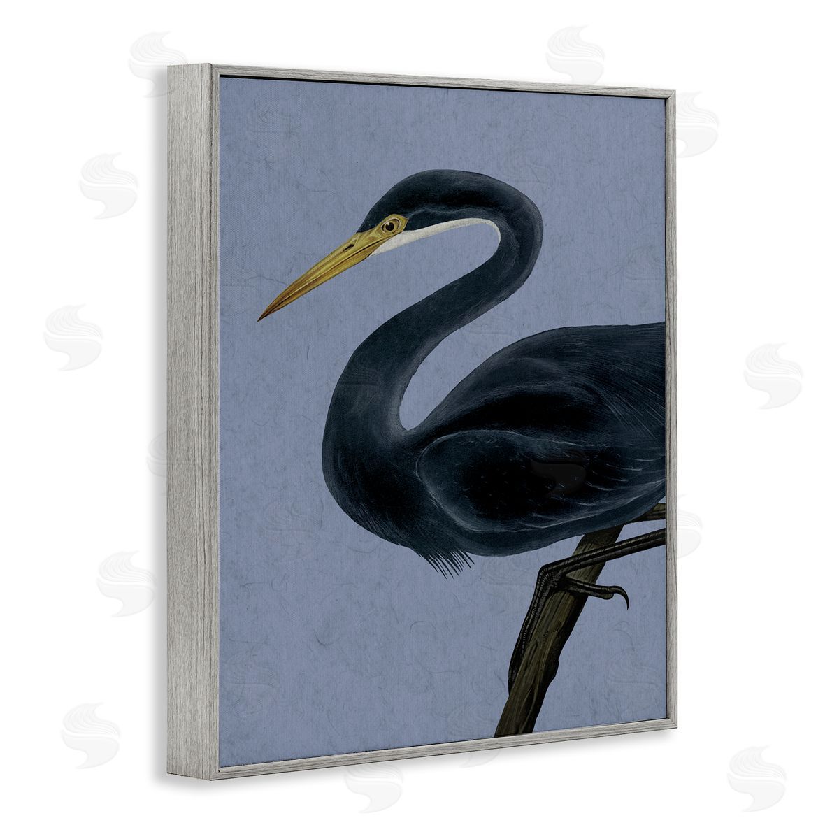 Grace Popp Black Perched Heron Canvas Wall Art Print