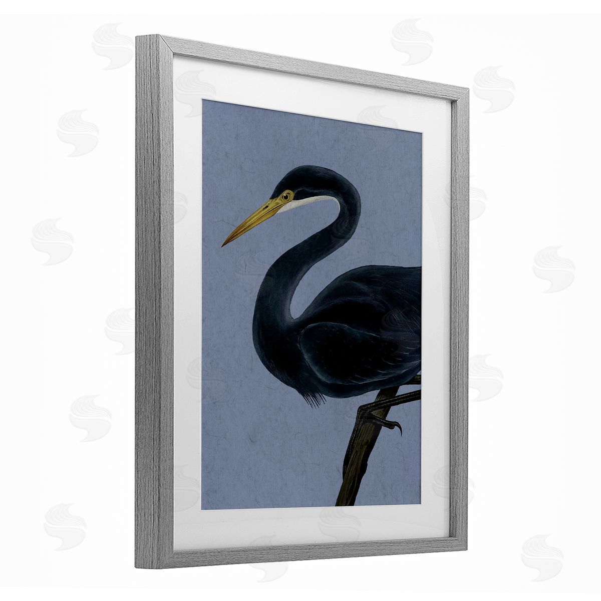 Grace Popp Black Perched Heron Canvas Wall Art Print
