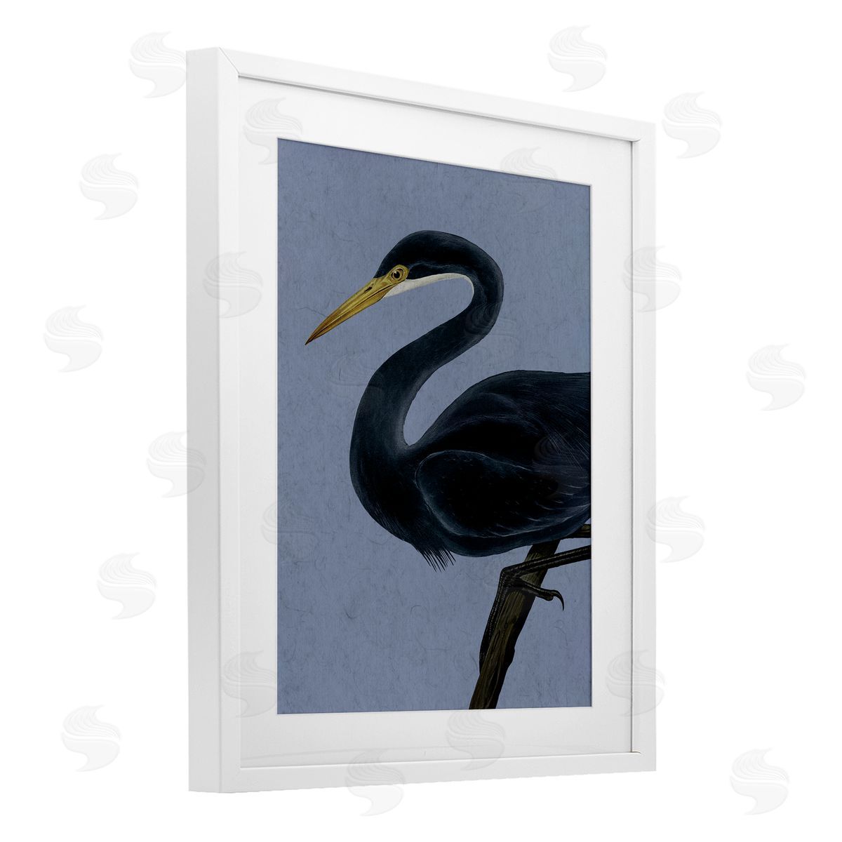 Grace Popp Black Perched Heron Canvas Wall Art Print