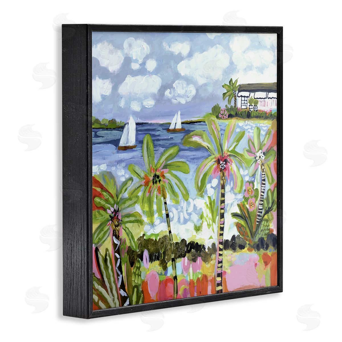 Karen Fields Palm Trees in Bright Sun Canvas Wall Art Print