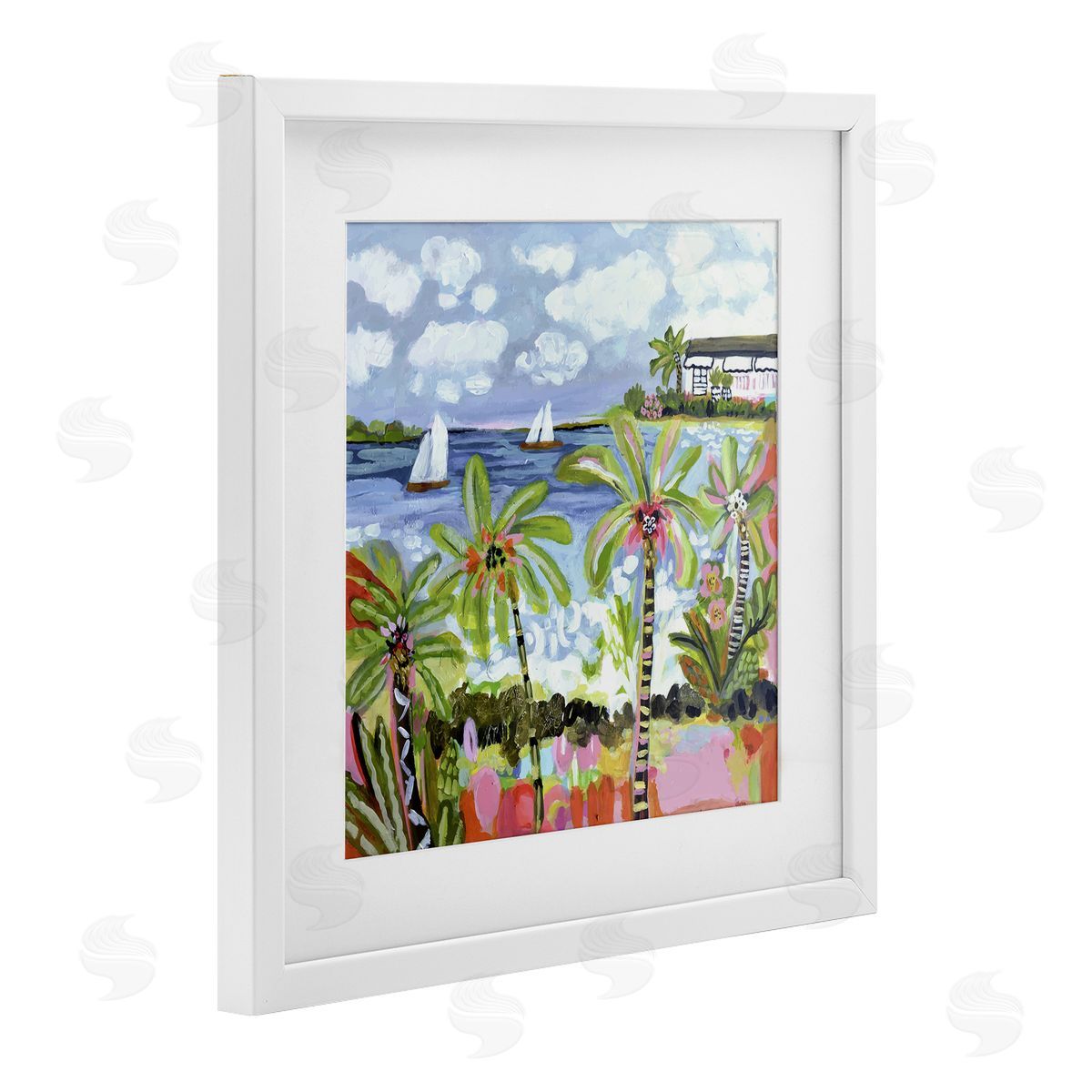 Karen Fields Palm Trees in Bright Sun Canvas Wall Art Print
