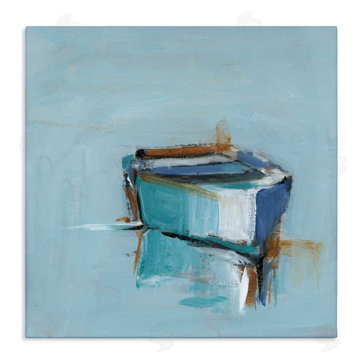 Ethan Harper Calm Water Reflection Boat Canvas Wall Art Print