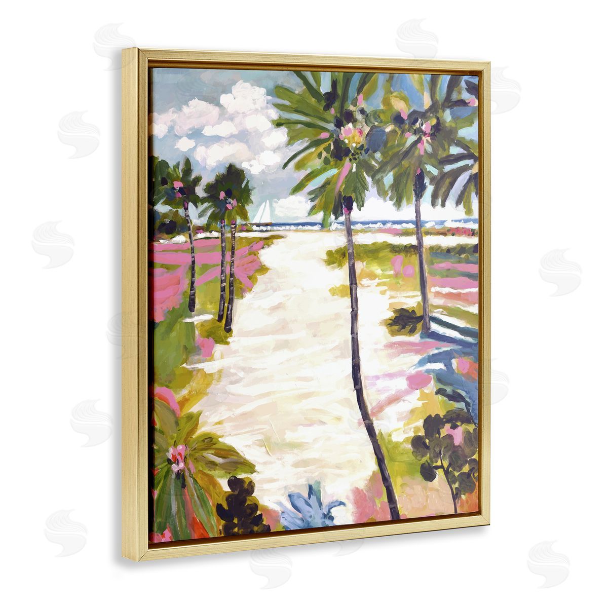 Karen Fields Bright Sunlit Palm Trees Canvas Wall Art Print