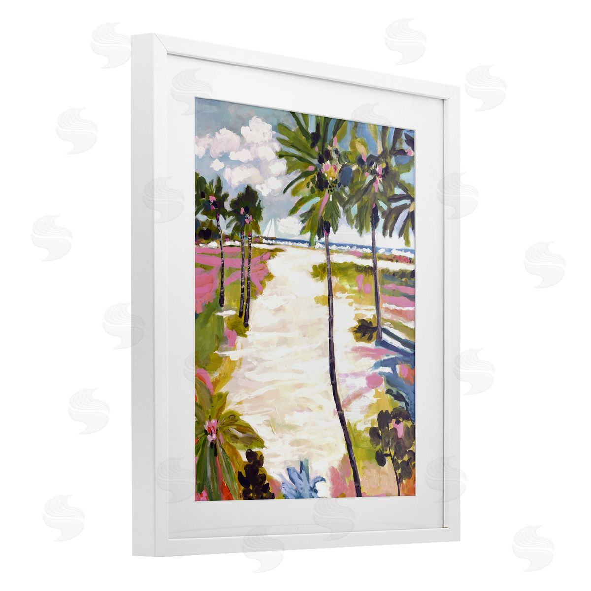 Karen Fields Bright Sunlit Palm Trees Canvas Wall Art Print