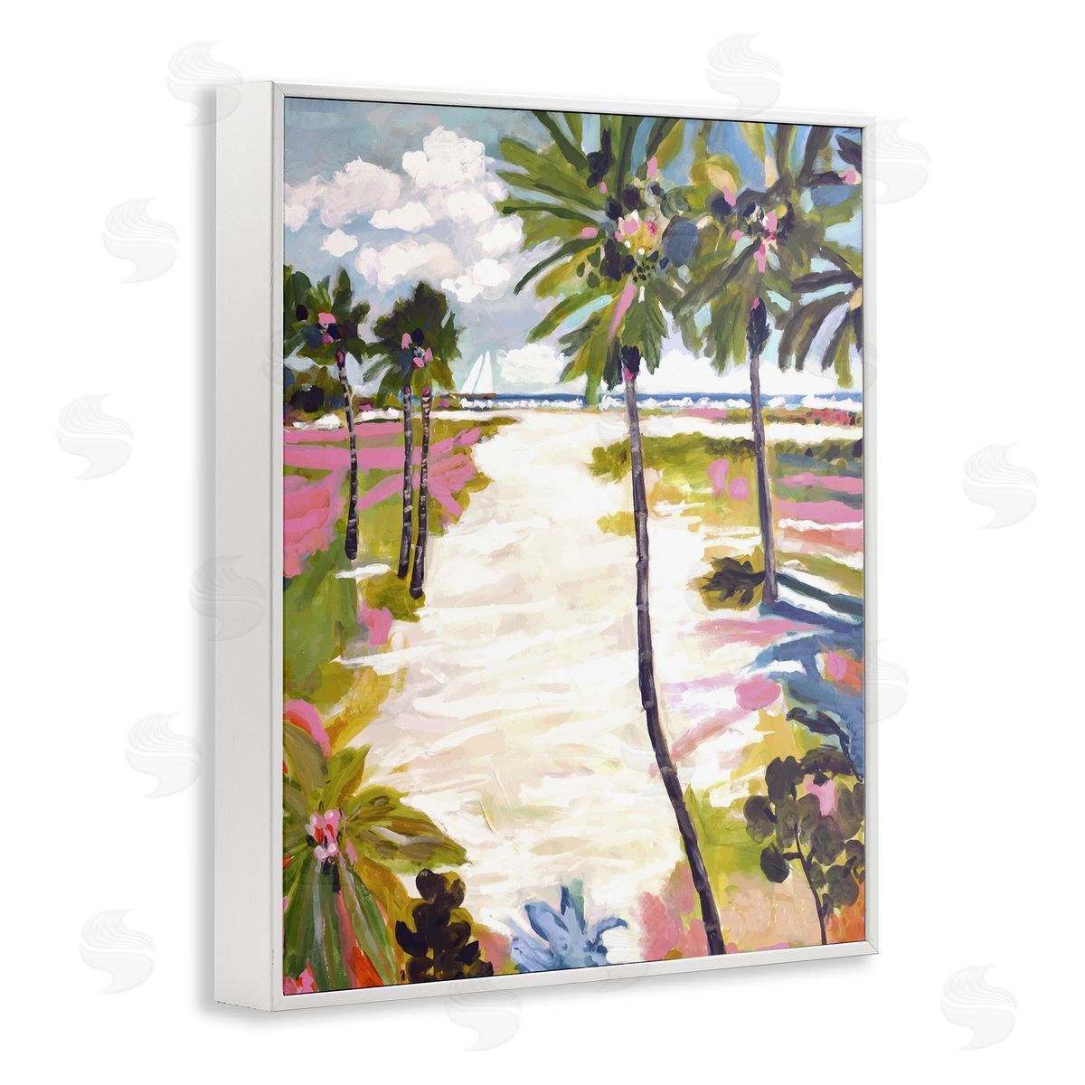 Karen Fields Bright Sunlit Palm Trees Canvas Wall Art Print