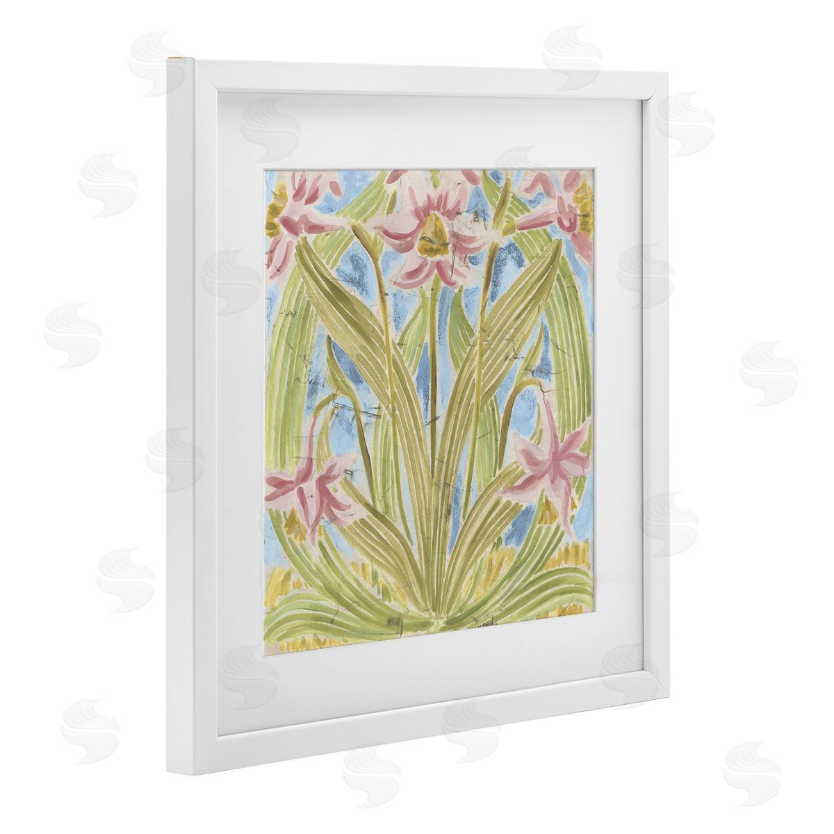 June Erica Vess Botanical Palau Tiles Canvas Wall Art Print