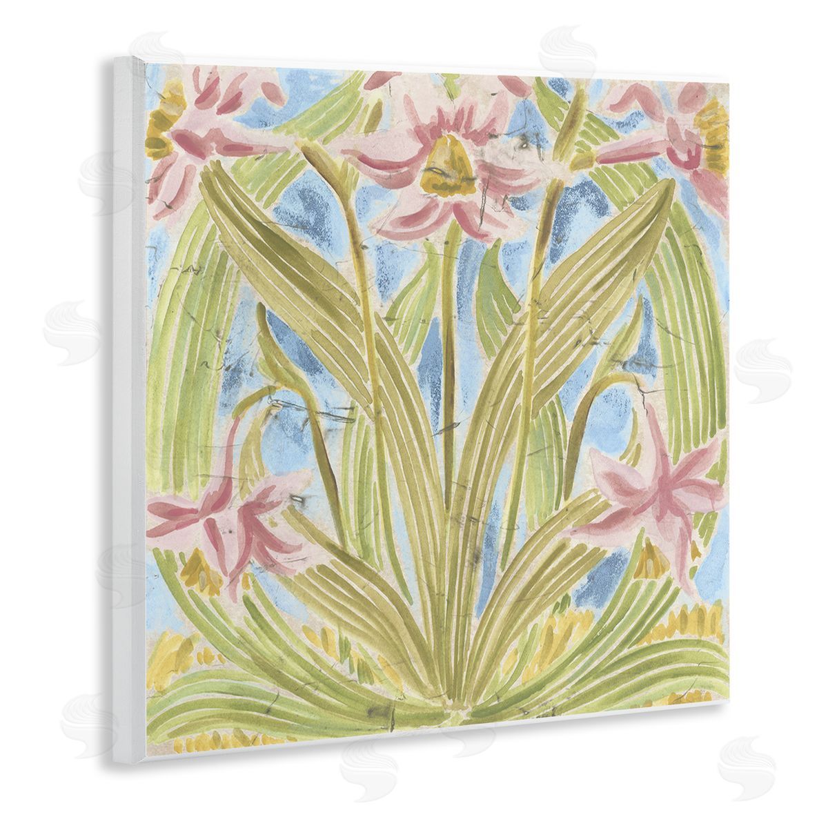 June Erica Vess Botanical Palau Tiles Canvas Wall Art Print